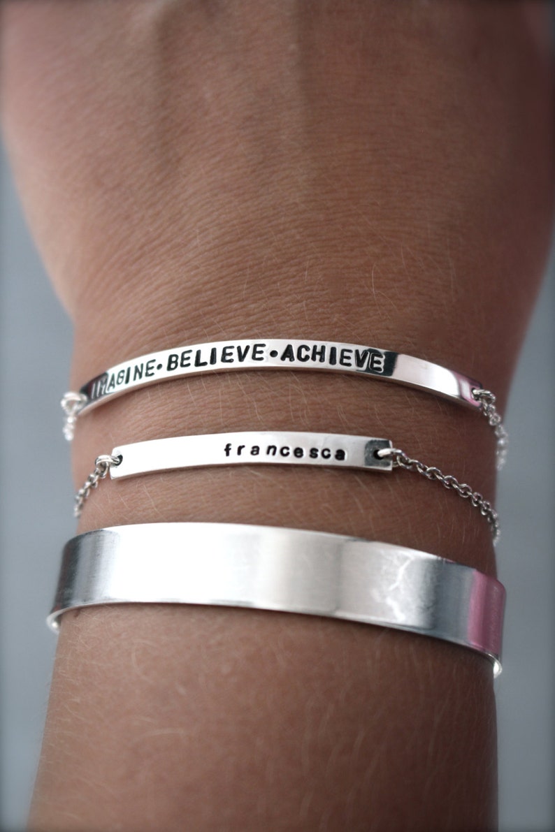 Personalised sterling silver bracelet. ID bracelet.Sterling Etsy