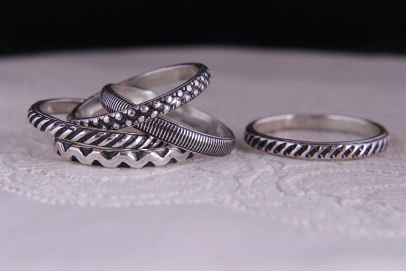 Sterling stackable rings.Stack rings.Silver rings.Stacking rings.Rustic rings.Band rings.Stackable rings.Hand made jewellery.Custom made. image 3