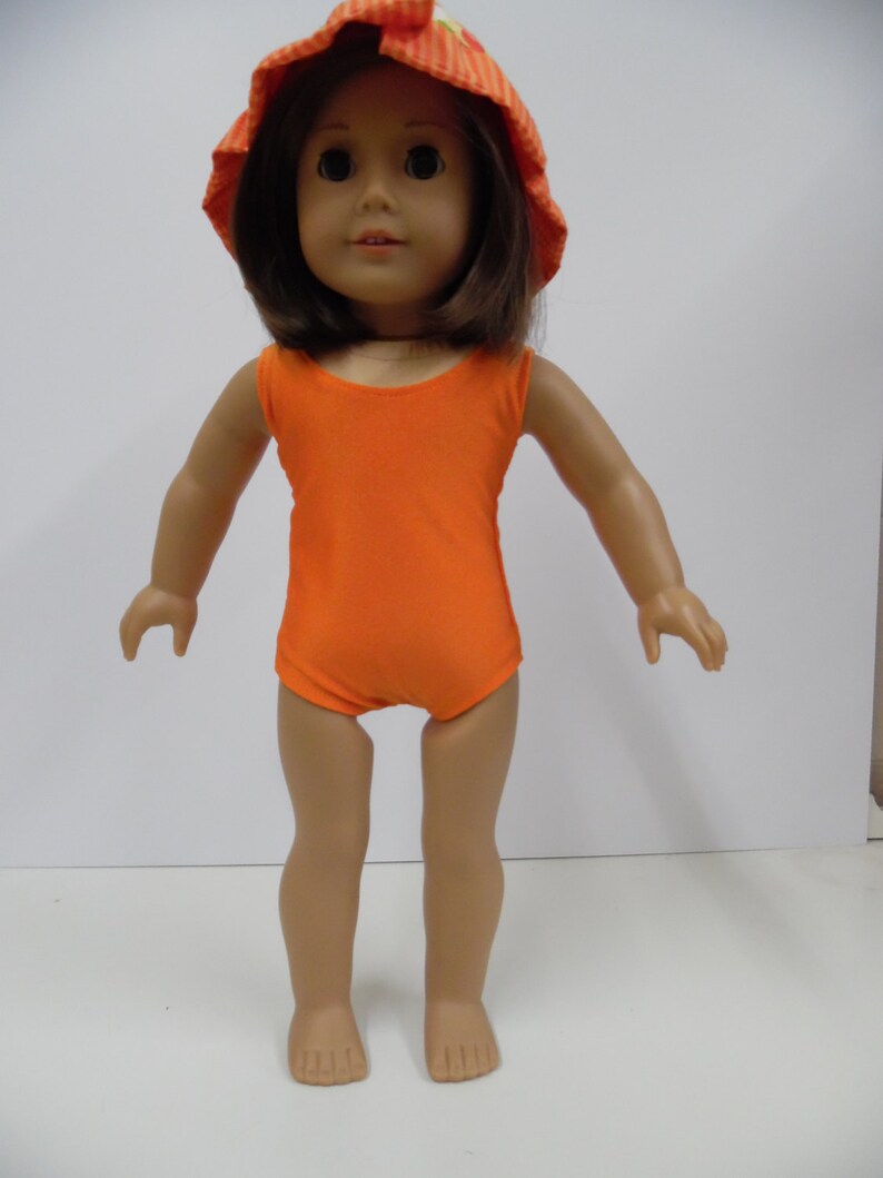 American Girl Orange Bathing Suit and Coverup Etsy