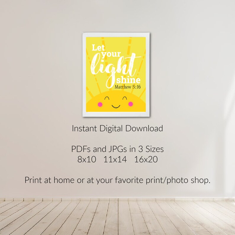 Let Your Light Shine Graphic Matthew 5:16 - Etsy