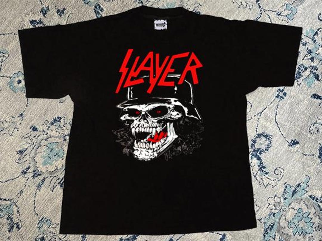 90's XL SLAYER Tシャツ SKULL HEAD EURO Slayer Wermacht Skull Shirt 90's - Etsy
