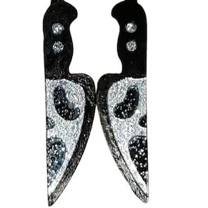 Slasher Movie, Horror Villain, Scary Movie, Ghost Face, Knife Earrings, Halloween Jewelry
