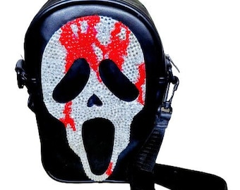 Ghostface Purse, Scary Movie, Slasher, Goth, Vinyl Bag, Scream, Black Purse