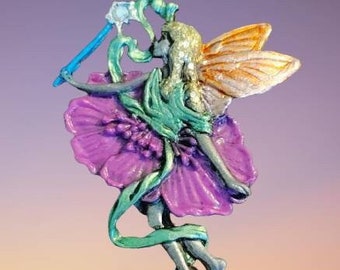 Fairy Pin, Brooch, Fantasy Jewelry, Fairy Tale, Nymph, Fae Folk, Garden Fairy, Pewter Jewelry