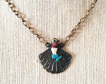 Mermaid Necklace, Siren, Mythology, Little Mermaid, Pirates Of The Caribbean, Fantasy Jewelry, Seashell Pendant, Costume Accessory