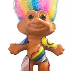 PRIDE Troll, Vintage Toys, Pride Parade, LGBTQIA, Retro Doll, Figurine, Pride Flags