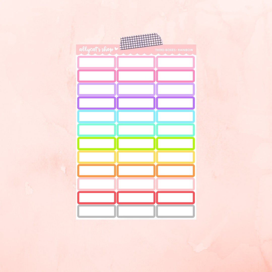 Third Boxes - Planner Stickers// Functional Stickers - Etsy