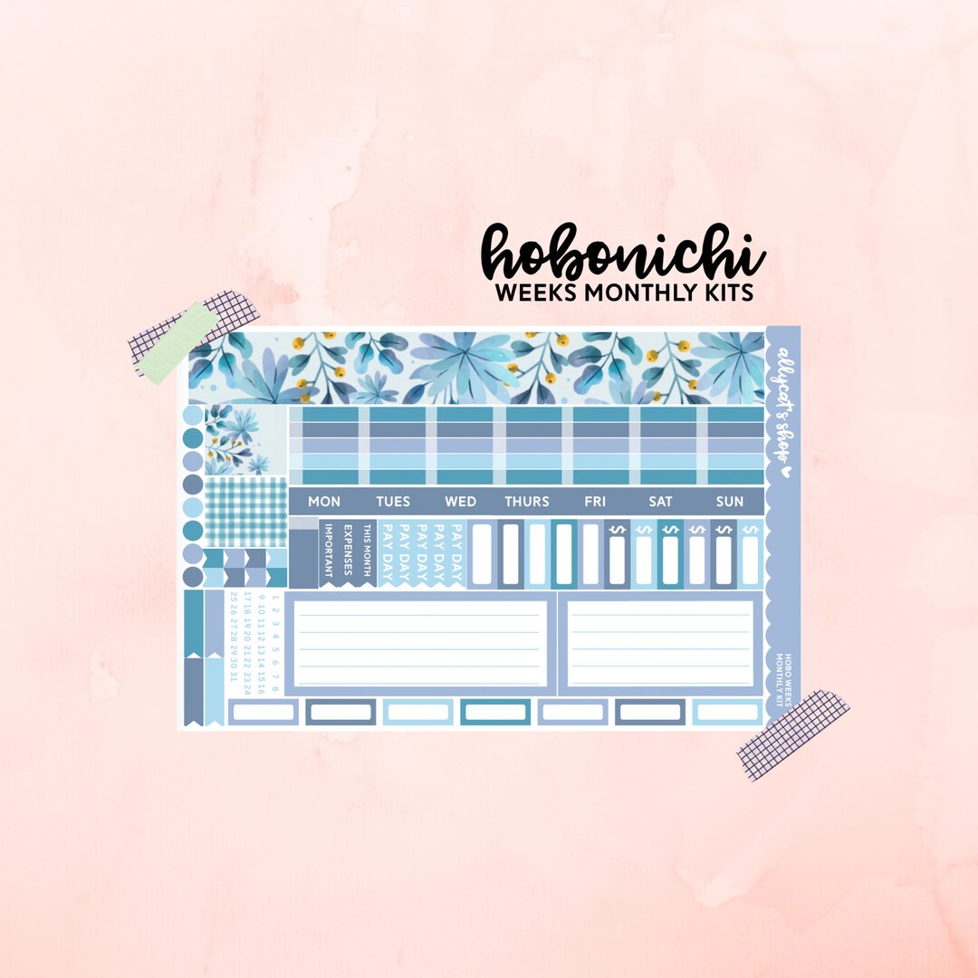Elsa - Hobonichi Weeks MONTHLY Kit - Planner Stickers, Hobonichi Techo ...