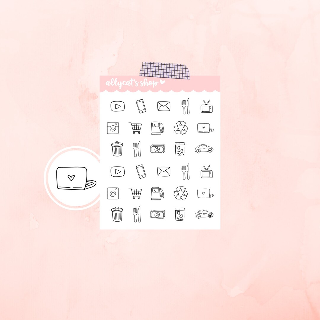 Mini Icons Sampler Sheet - Planner Stickers - Etsy