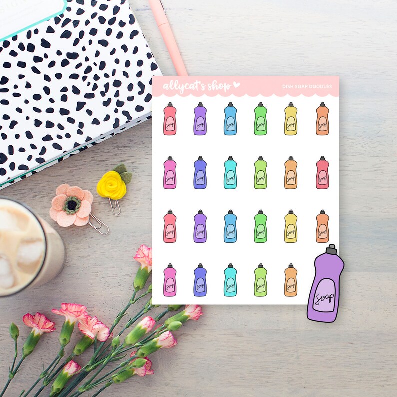 Planner Stickers Dish Soap Icon Stickers