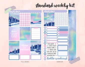 Aurora Sticker Kit // Vertical Planners, Hourly Planners