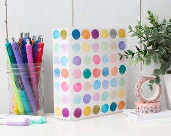 Watercolor Dots 4x6, 5x7 OR Mini Sticker Album - Planner Sticker Album