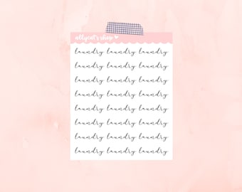 Laundry ELEGANT Script Stickers - Planner Stickers, Custom Script Stickers