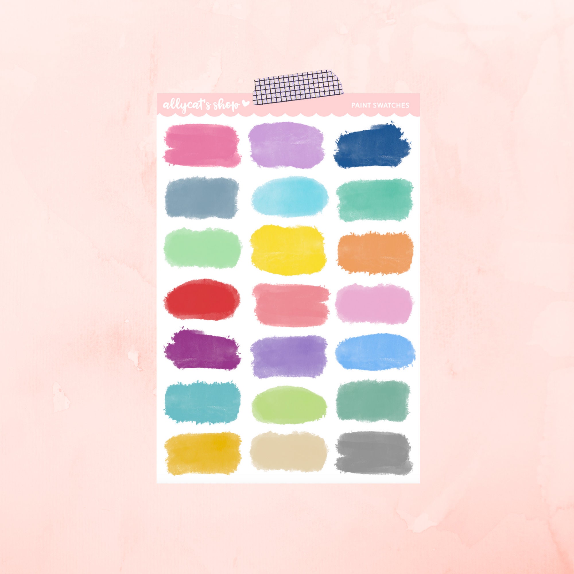 Paint Swatches Sticker Sheet - Hand Drawn Planner Stickers - Etsy