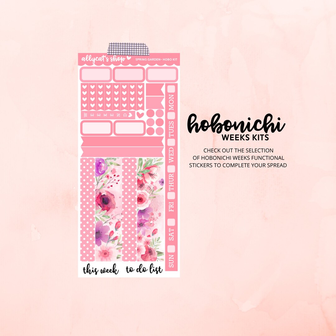 Spring Garden Hobonichi Weeks Basic Kit - Planner Stickers, Hobonichi ...