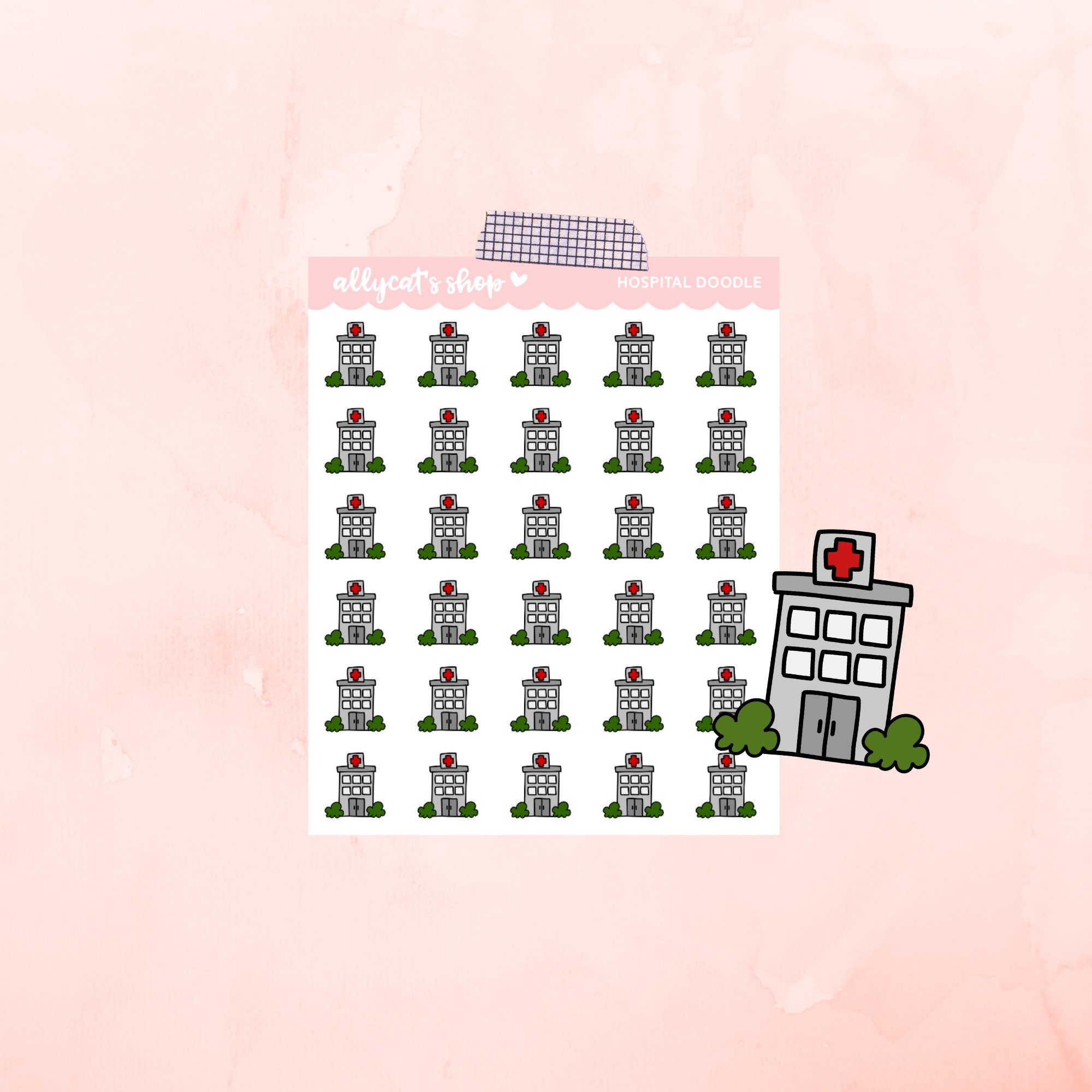 Primary Health Unit Building Sticker Hospital Building - Planner Stickers - Etsy