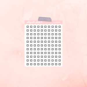 Black Single Check Box Stickers - Planner Stickers //Functional Stickers