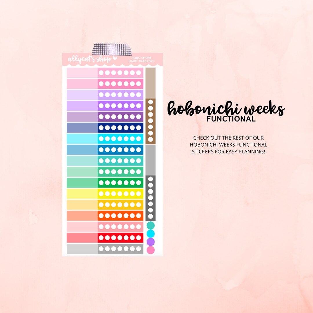Hobonichi Weeks Habit Tracker Stickers - Planner Stickers, Hobonichi ...