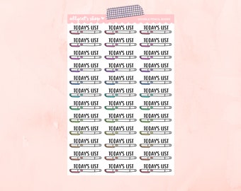 Todays List Stickers - Planner Stickers, Functional stickers