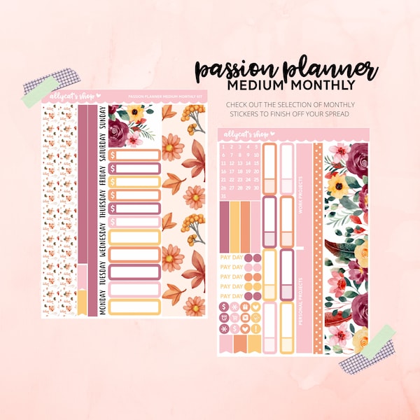 Sophia Monthly Kit - MEDIUM Passion Planner kit