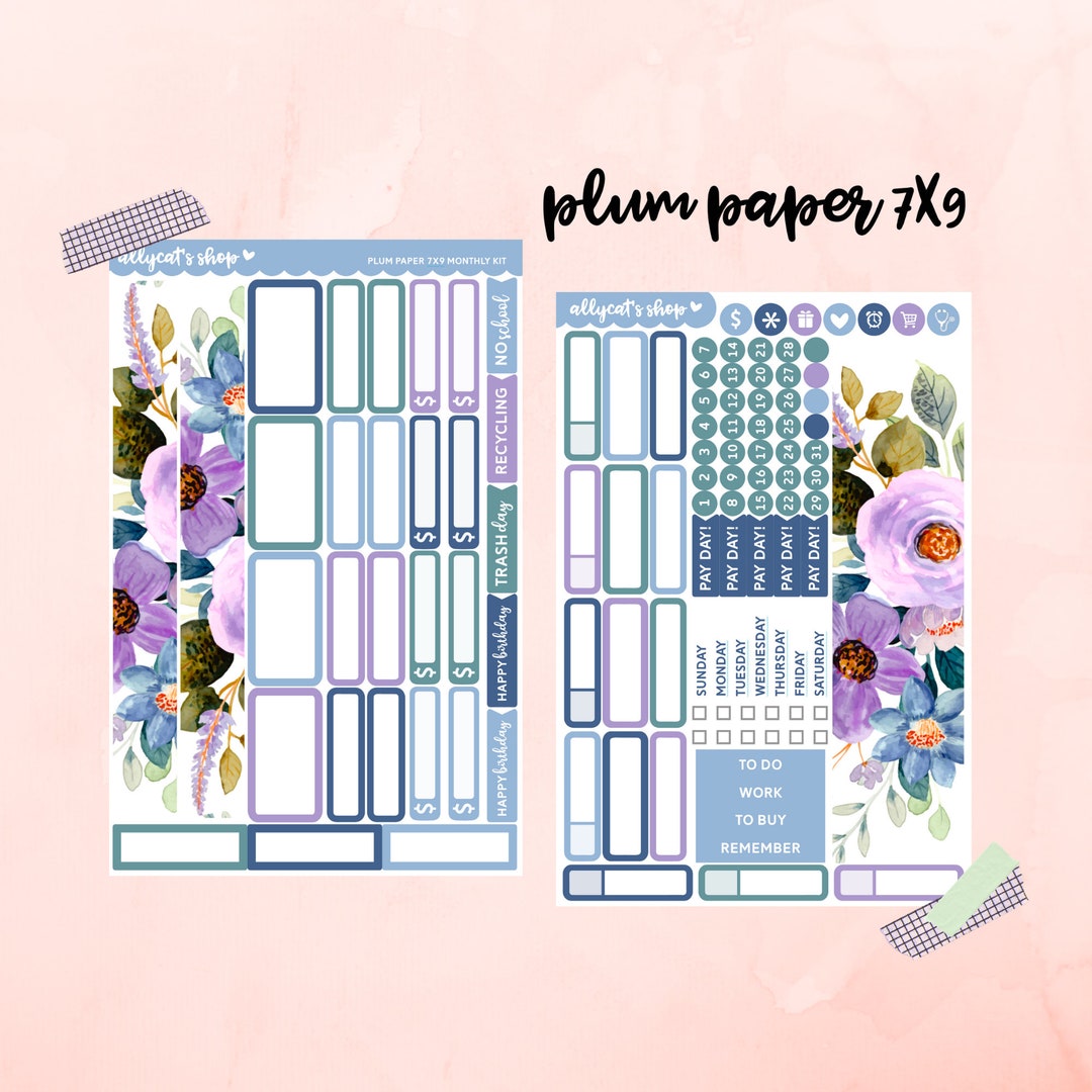 Claire - 7x9 Monthly Kit - Plum Paper Planner 7x9 - Etsy