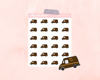 UPS Delivery Truck Icon Stickers - Planner Stickers