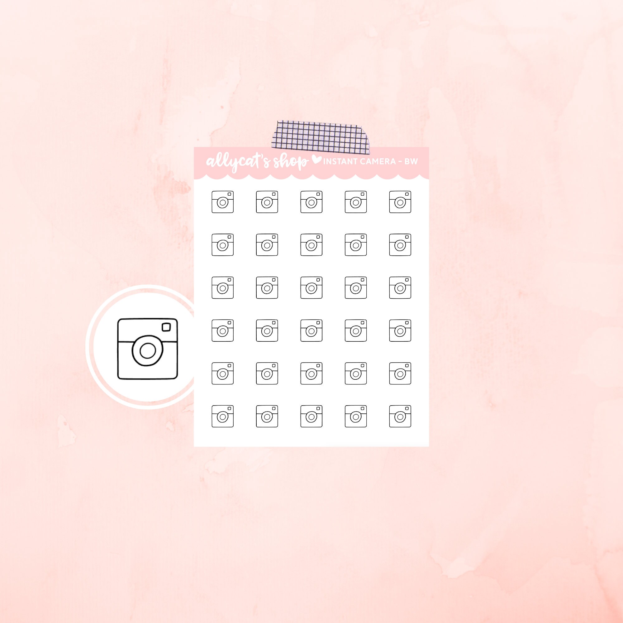 Mini Instant Camera Sticker Sheet - Planner Stickers - Etsy