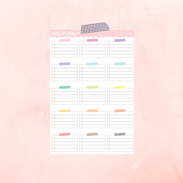 Note Paper Boxes- Planner Stickers// Functional Stickers