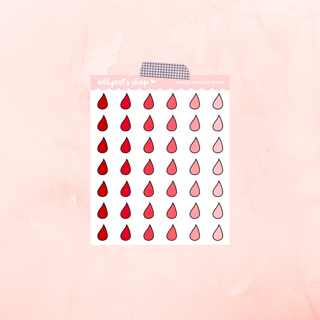 Blood Drops/ Period Tracker - Planner Stickers - Etsy