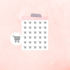 Mini Shopping Cart sticker sheet - Planner Stickers