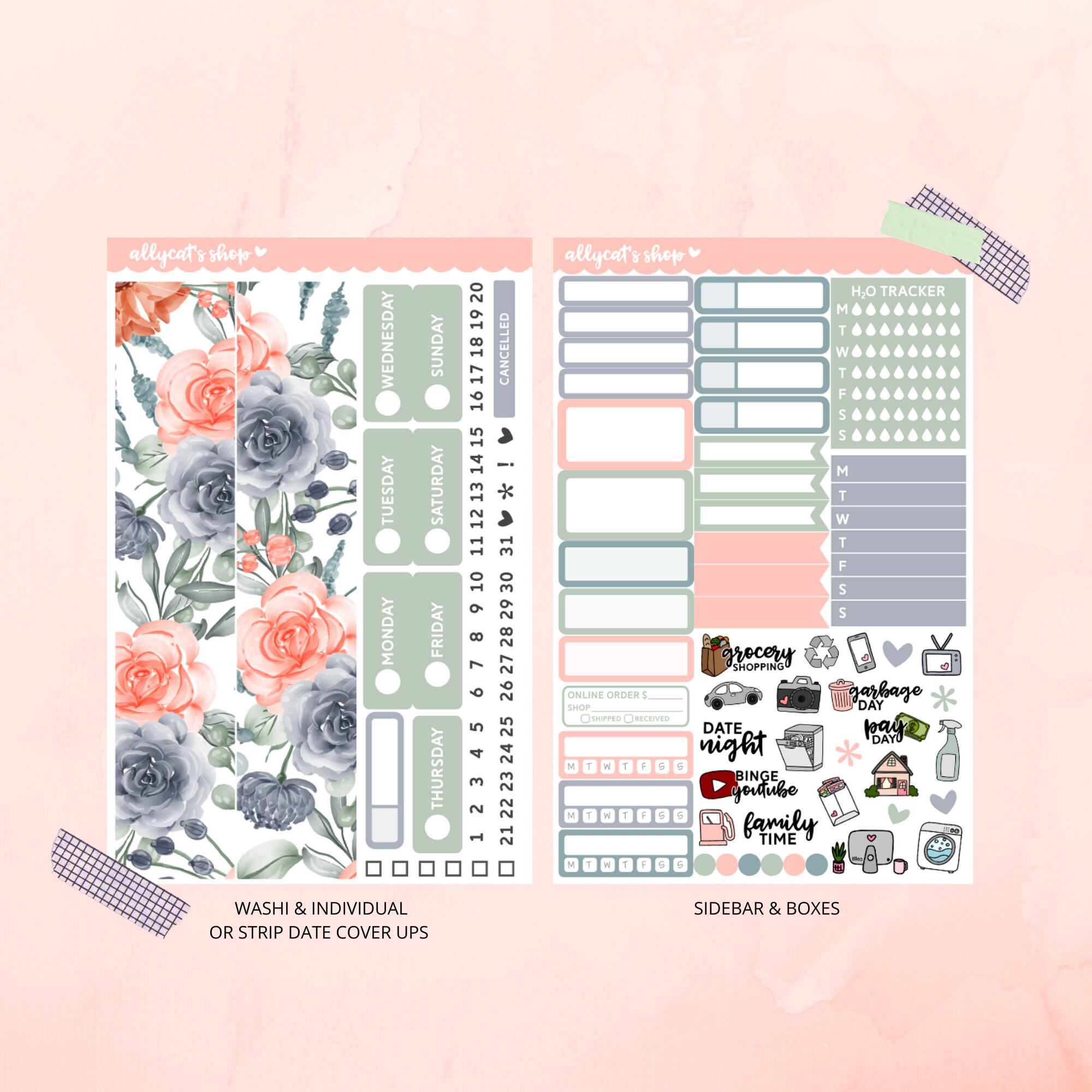 Abigail Sticker Kit // Vertical Planners, Hourly Planners - Etsy