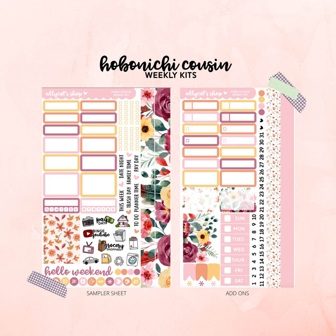 Sophia - Hobonichi Cousin Weekly Sticker Kit - Etsy