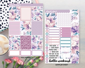 Violet Sticker Kit // Vertical Planners, Hourly Planners