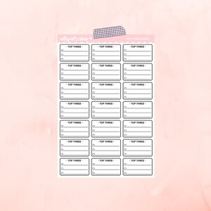 Top Three Boxes MONOCHROME - Planner Stickers// Functional Stickers