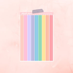 5mm Solid Pastel Rainbow Washi Strips - Planner Stickers// Functional Stickers