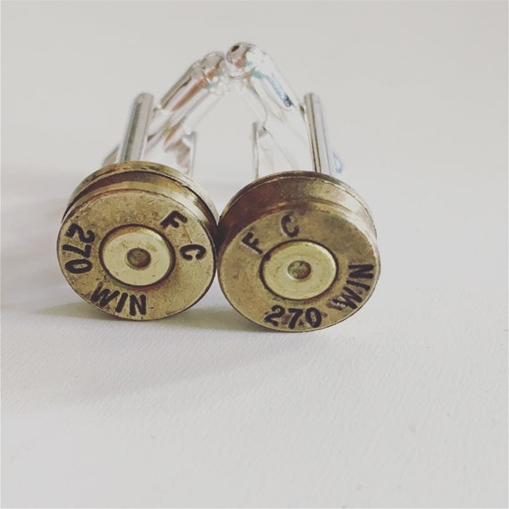 FC 270 Winchester Bullet Shell Luger Cufflinks Brass Bullet Casing Cuff  Links With Primer 