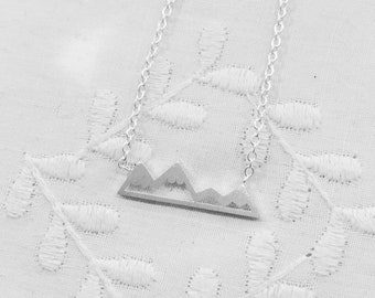Silver Mountain Necklace Silhouette - Mountain Range