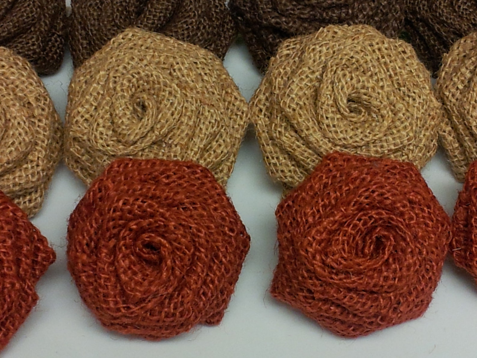Rust orange burlap Brown burlap Burlap roses Burlap Etsy