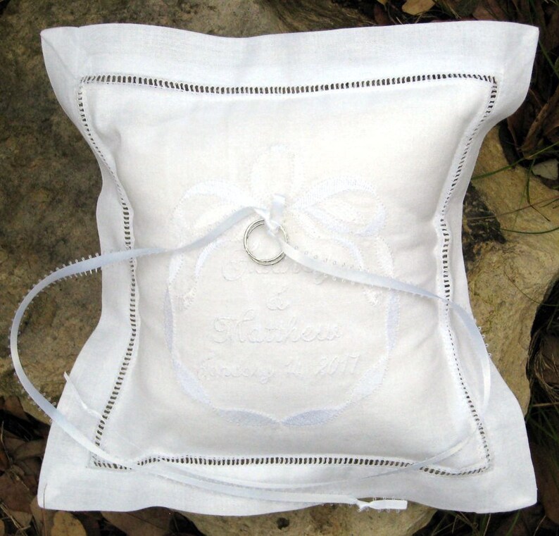 EMBROIDERED RING BEARER Pillow Personalized for Your Wedding Etsy