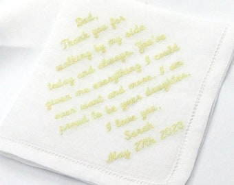 MEN'S WEDDING HANDKERCHIEF, Irish Linen, Groom, Father of Bride/Groom, Groomsmen, Ring Bearer, Hemstitched, Personalized, Gift Box, 12x12