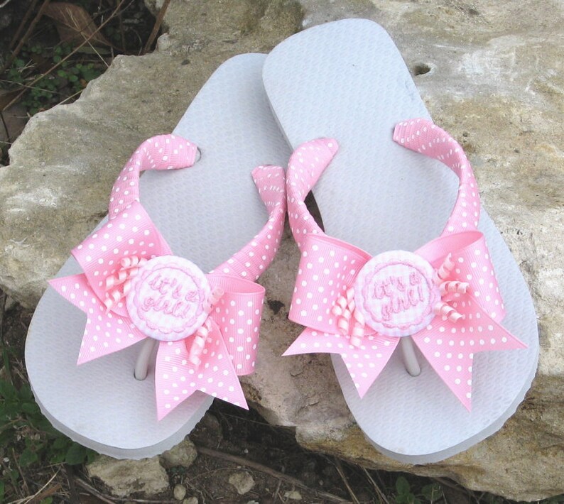 IT'S a GIRL BOY Flip Flops With Bows Expectant Moms | Etsy