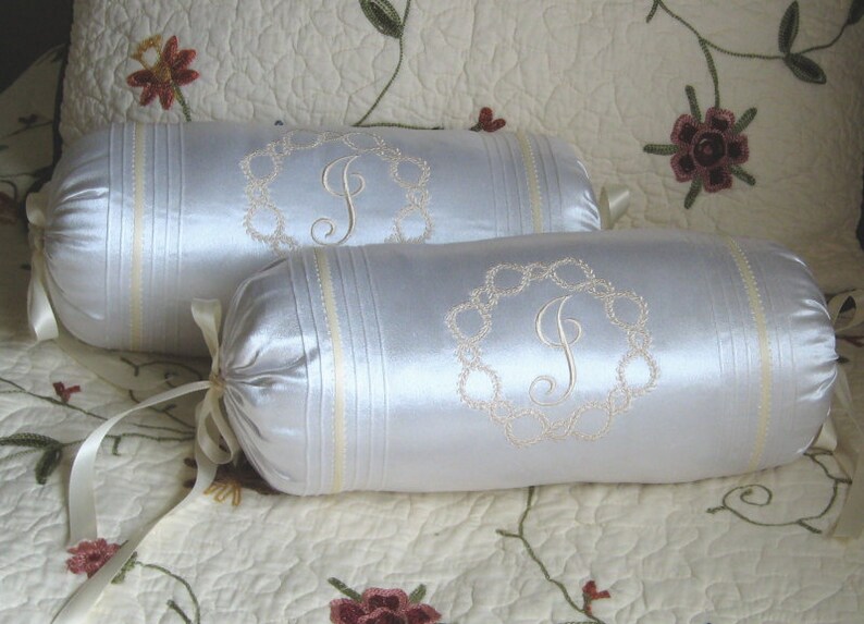 Neck Roll Pillow Covered in Soft Satin Heirloom Pin Tucks Etsy