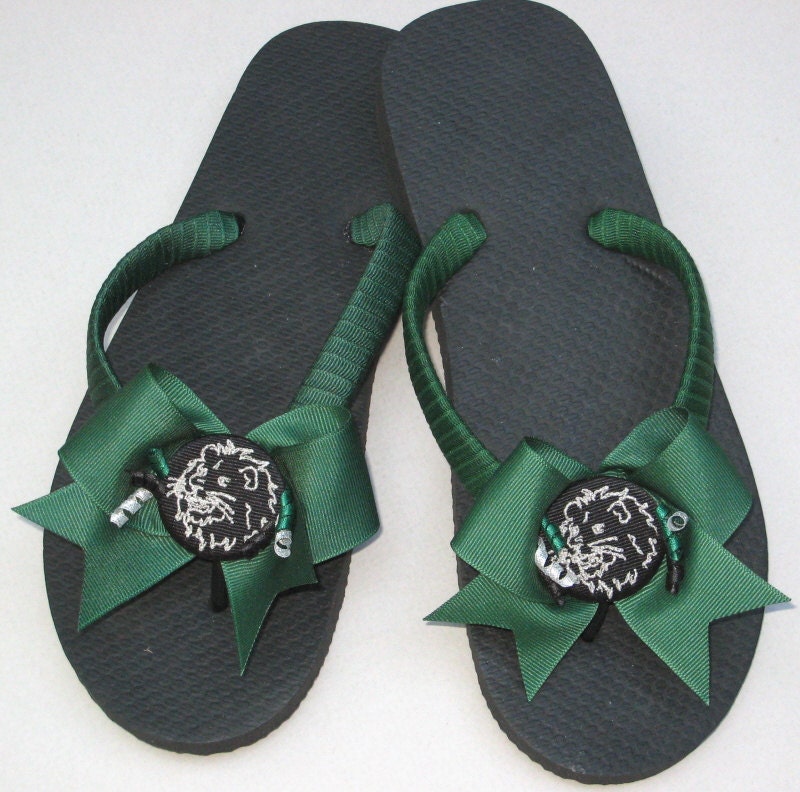 COLLEGE FLIP FLOPS All Schools 12 Team Mascot Designs Etsy