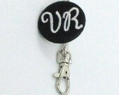 FINDERS KEY PURSE, Find Keys Fast Keys Hang Safely Inside Your Bag, Durable Grosgrain Covered Button, Initial or Monogram, 9 cross designs