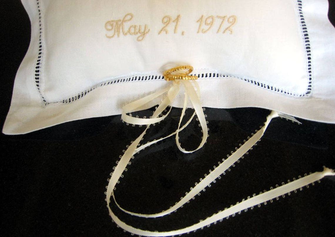 EMBROIDERED RING BEARER Pillow Personalized for Your Wedding Etsy