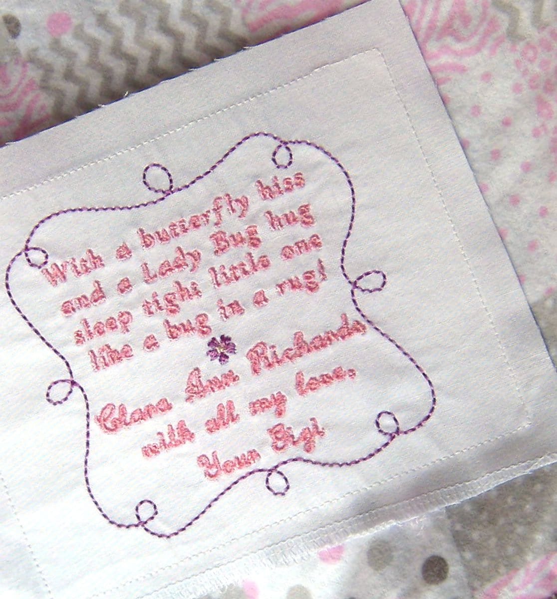 BABY QUILT LABEL Embroidered Boy & Girl Designs Etsy