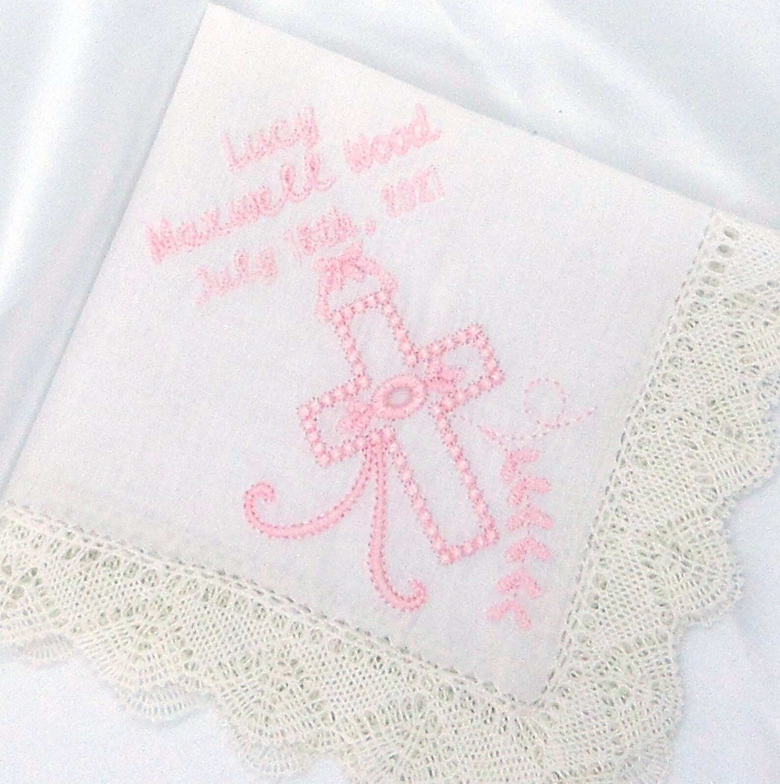 BAPTISM HANDKERCHIEF Christening Confirmation Personalized Etsy