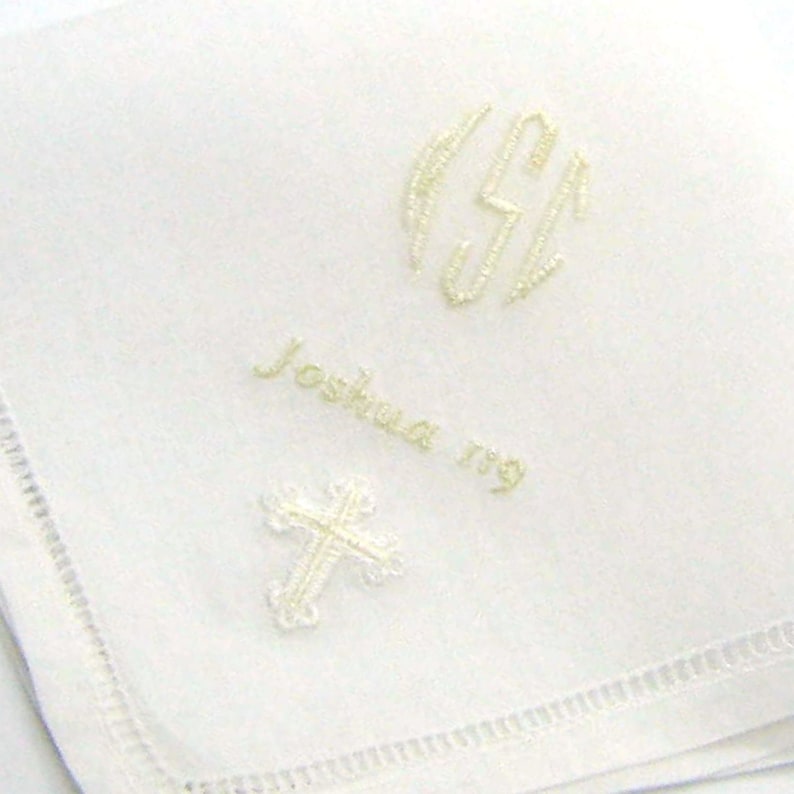 SMALL CROSS HANDKERCHIEF for Baby Boy Christening/baptism Etsy