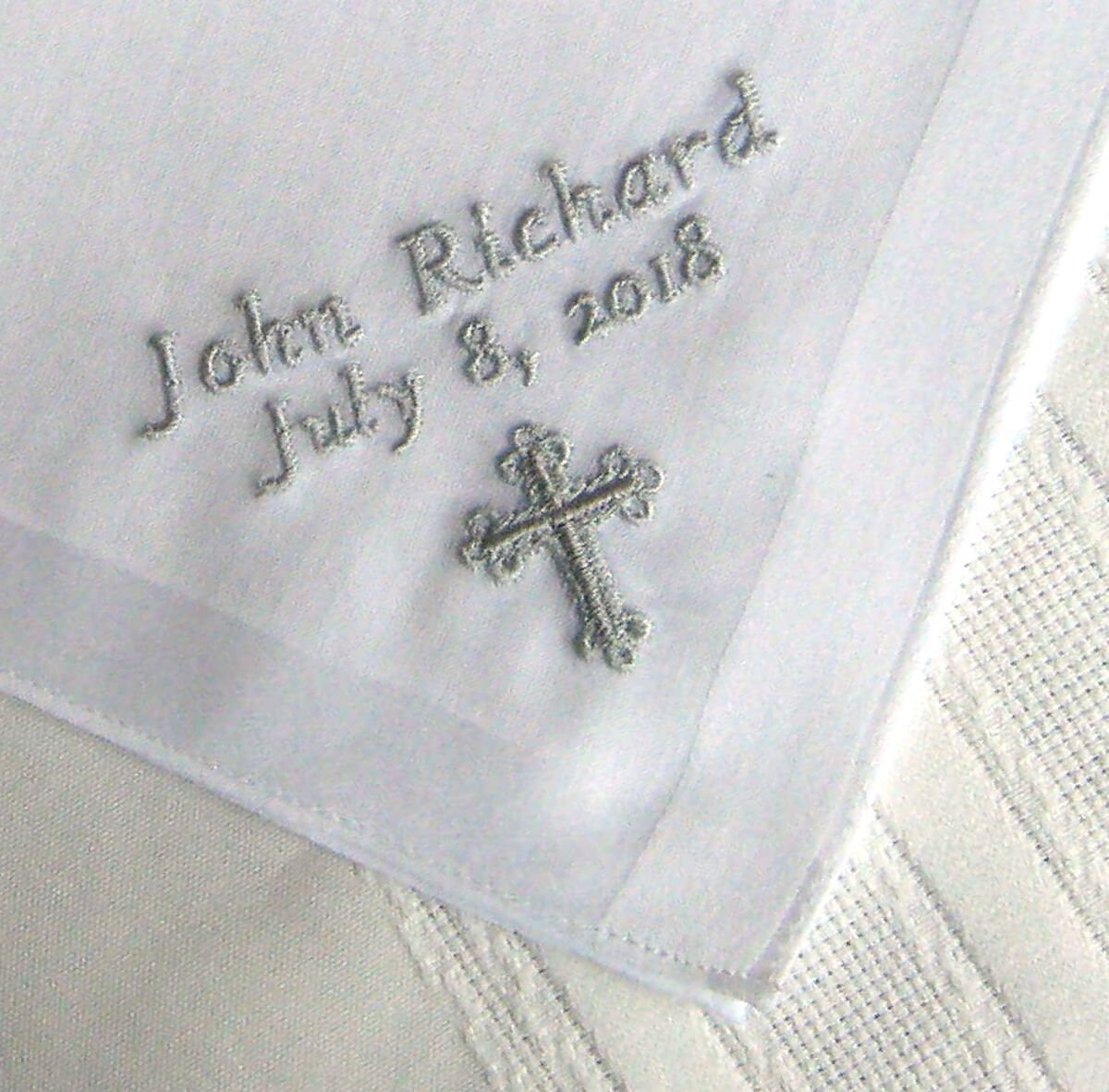 SMALL CROSS HANDKERCHIEF for Boy or Girl Christening/Baptism Etsy
