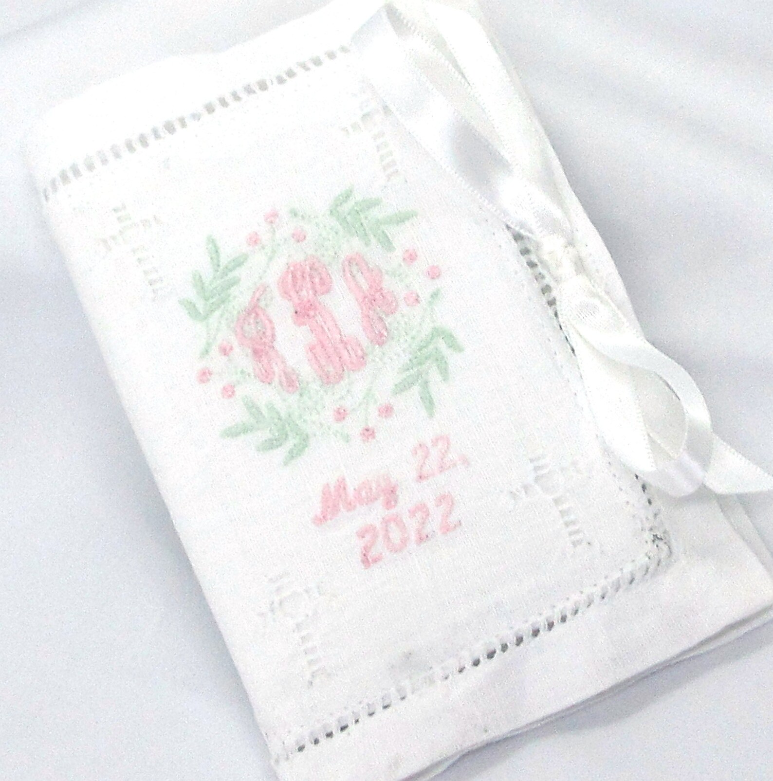 NAME OR MONOGRAMMED Linen Bible Cover Hemstitched Baby - Etsy